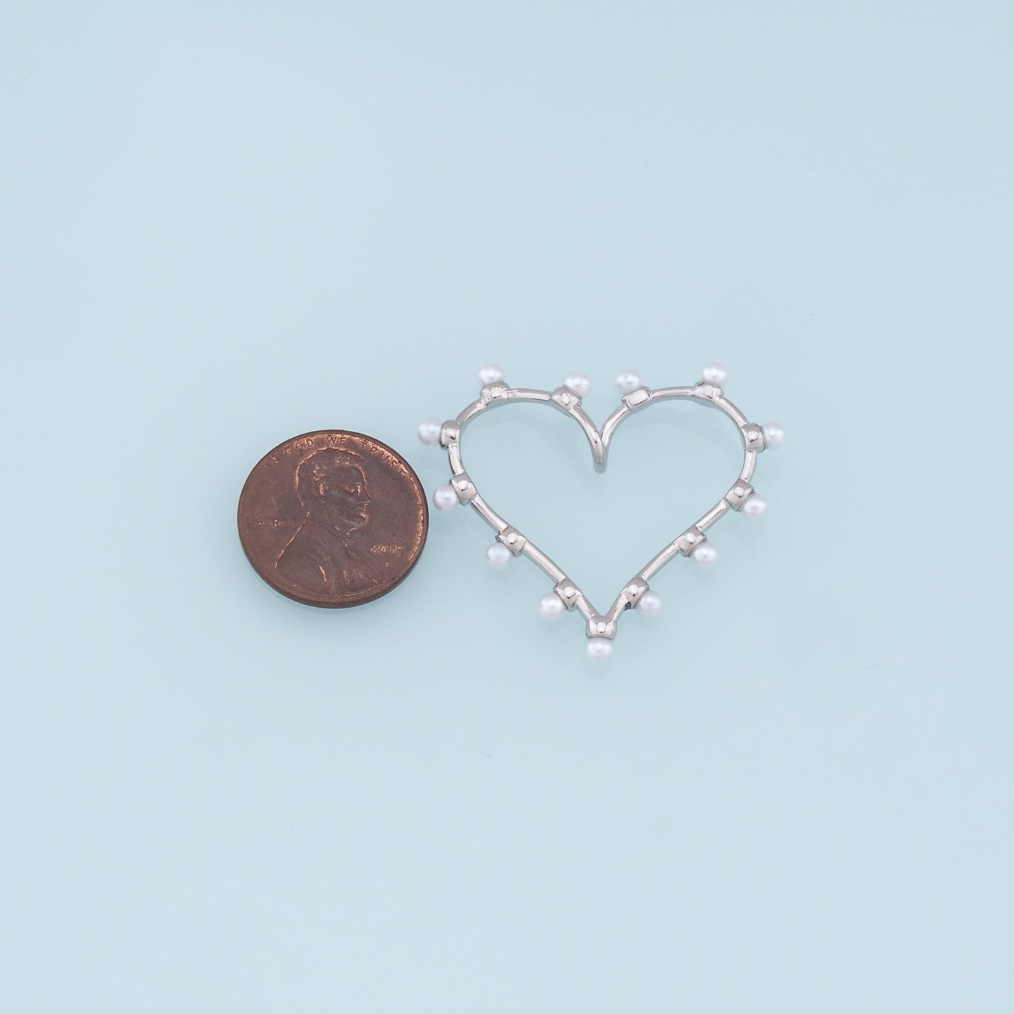 Gold Heart Pearl Charms,18K Gold Filled Heart Pendant,Heart Charm Bracelet Necklace for DIY Jewelry Making Supply
