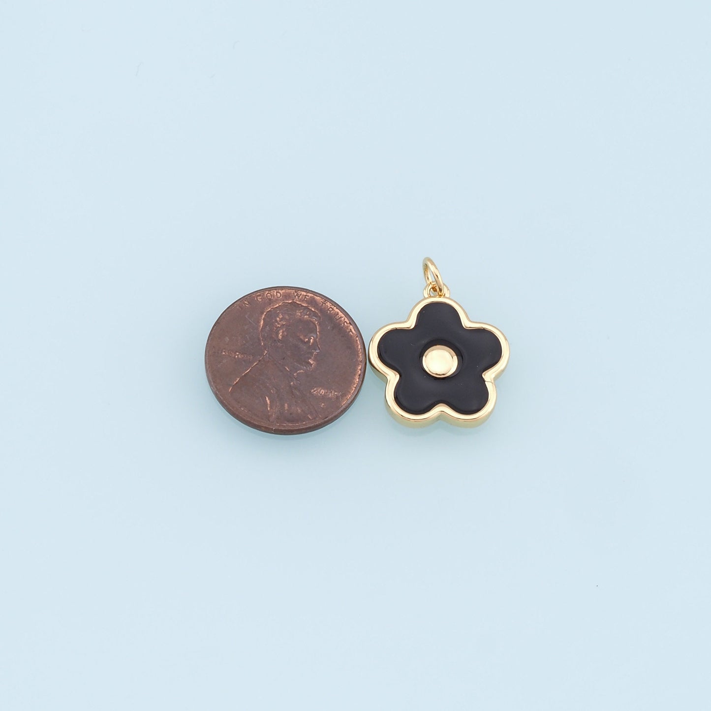 Gold Flower Charms,18K Gold Filled Enamel Flower Pendant,Flower Charm Bracelet Necklace for DIY Jewelry Making Supply