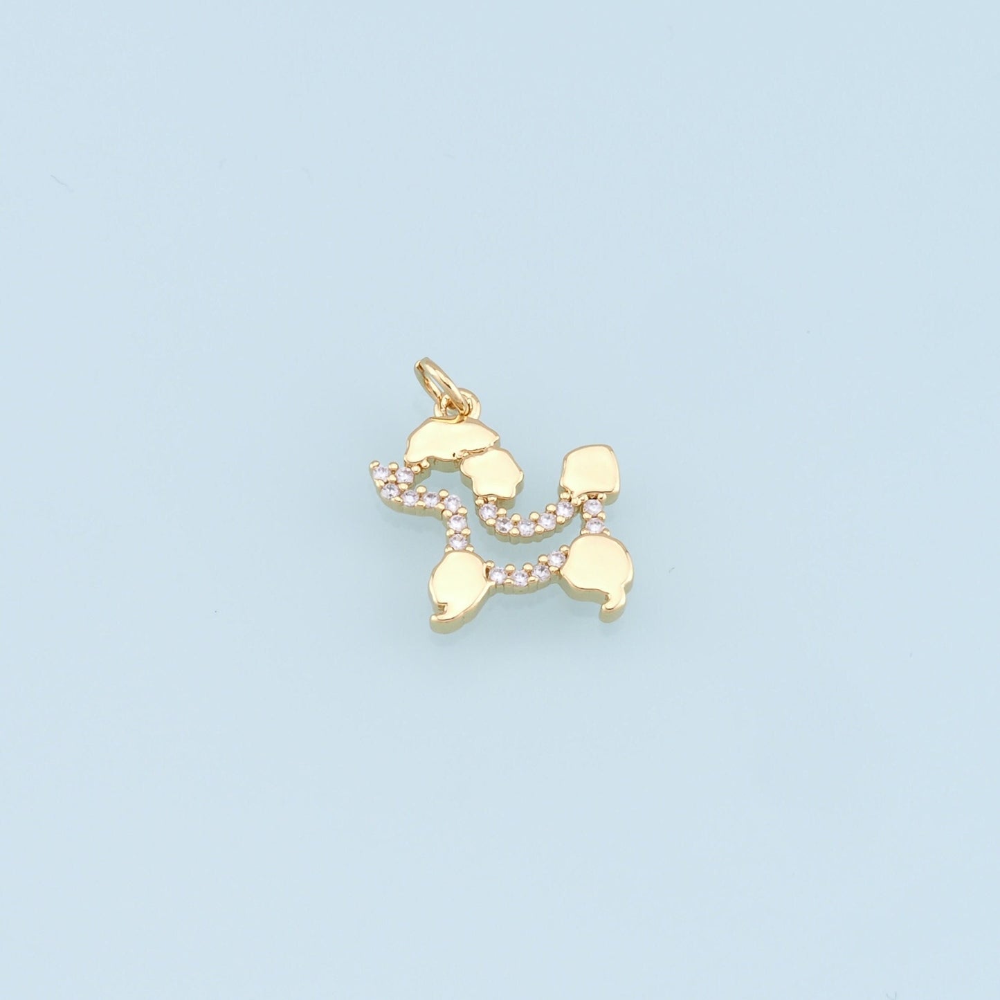 Gold Dog Charms,18K Gold Filled CZ Micro Pave Dog Pendant,Cute Dog Charm Bracelet Necklace for DIY Jewelry Making Supply