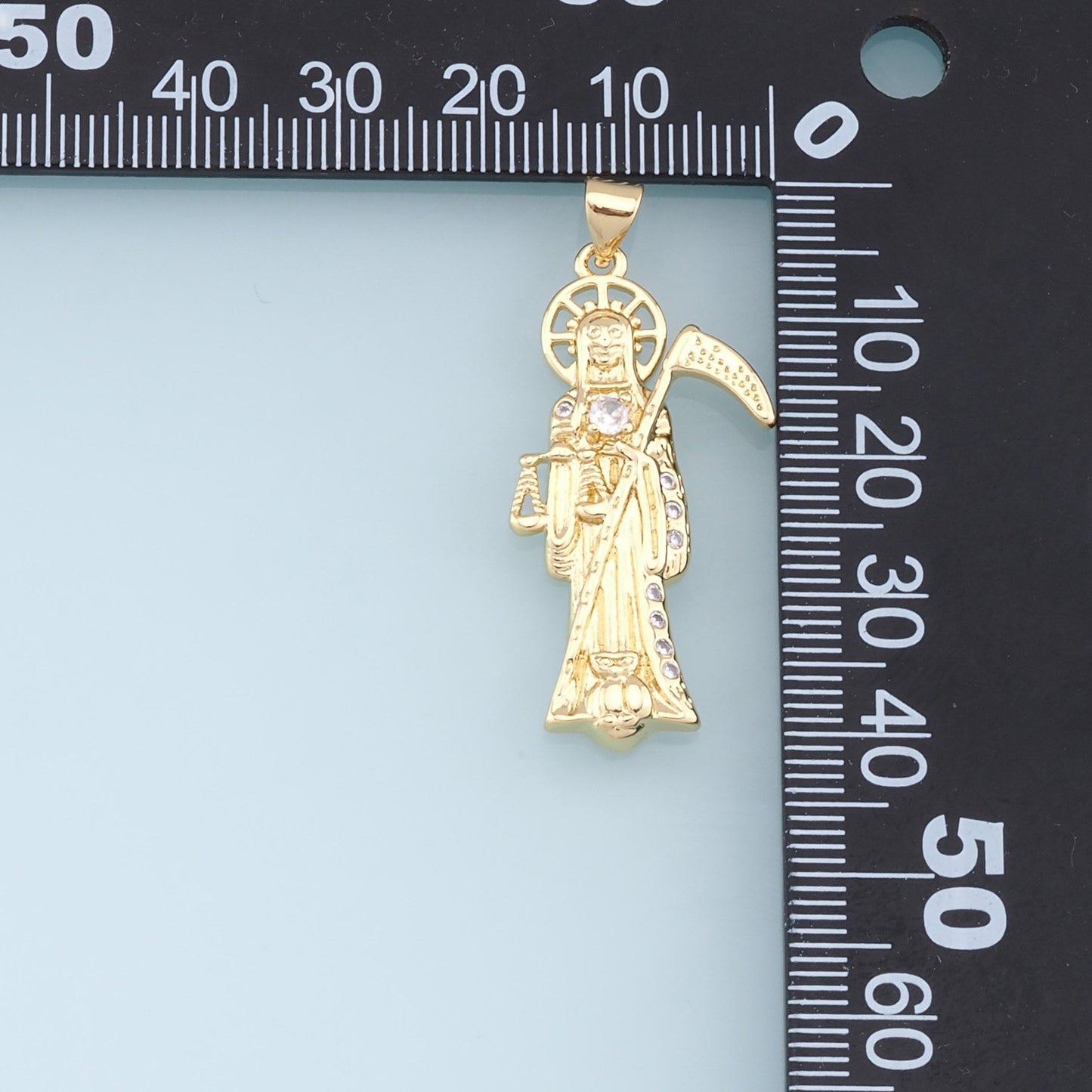 Gold Grim Reaper Charms,18K Gold Filled Grim Reaper Pendant,Religion Charm Bracelet Necklace for DIY Jewelry Making Supply