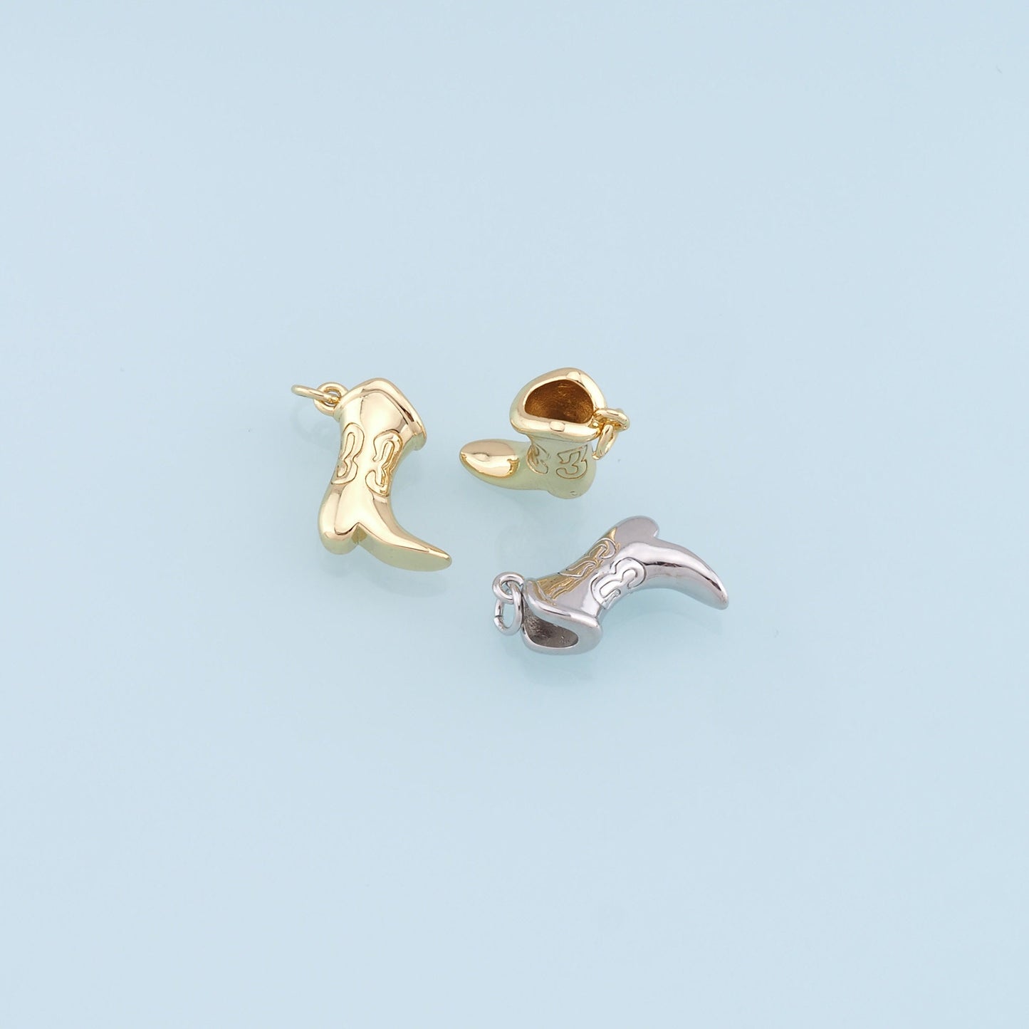 Gold Shoe Charms,18K Gold Filled Shoe Pendant,Cute Shoe Charm Bracelet Necklace for DIY Jewelry Making Supply