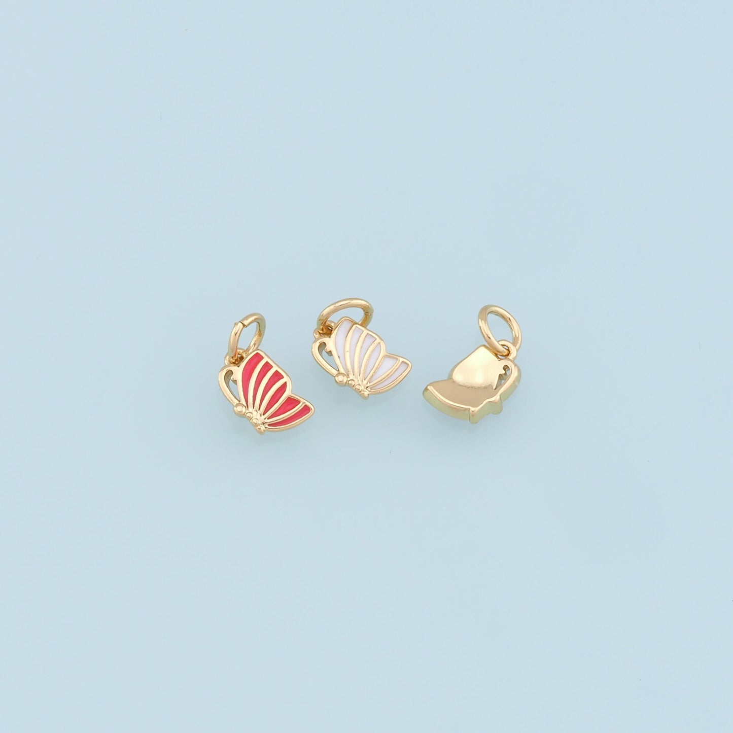 Gold Tiny Cup Charms,18K Gold Filled Enamel Cup Pendant,Cup Charm Bracelet Necklace for DIY Jewelry Making Supply