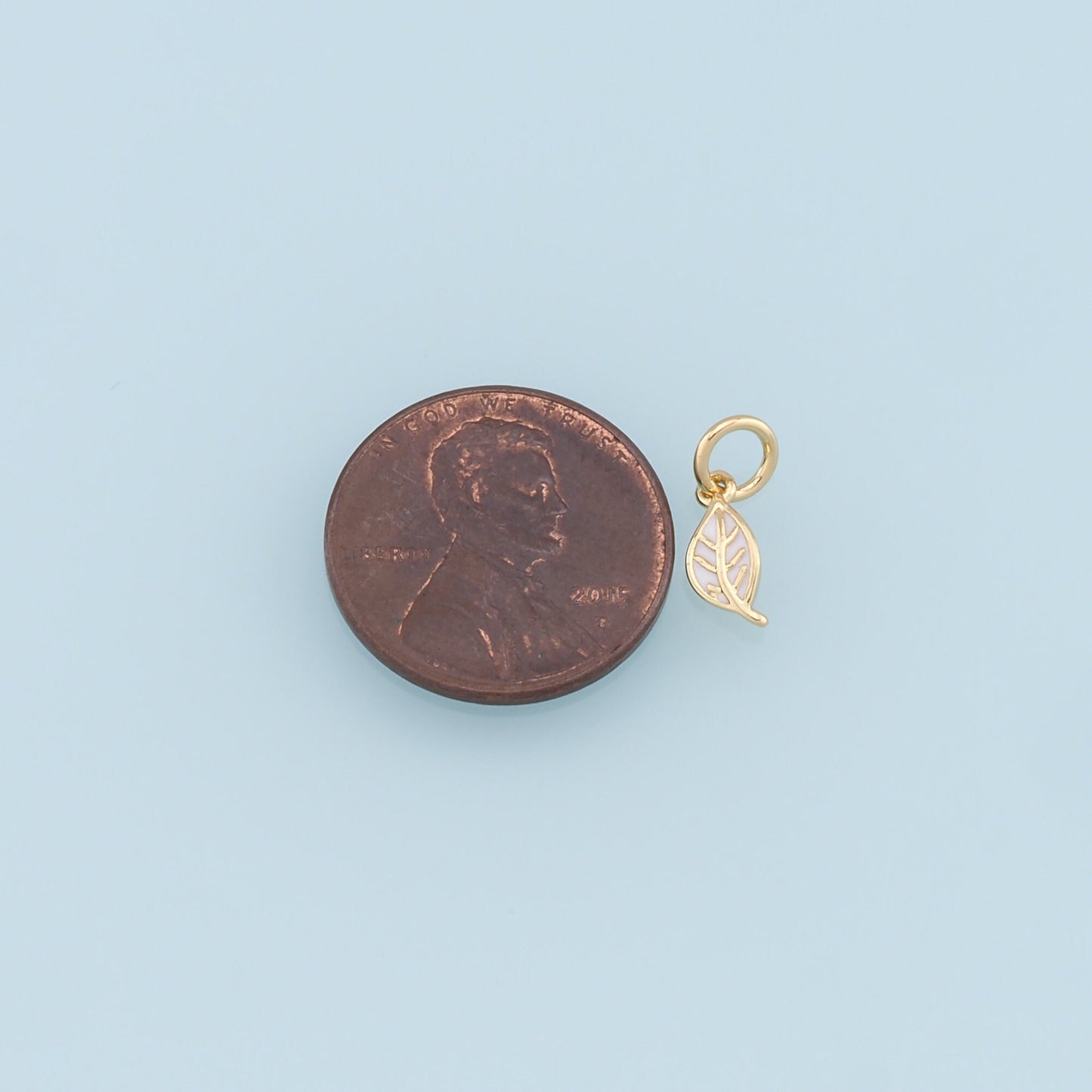 Gold Tiny Leaf Charms,18K Gold Filled Leaf Pendant,Enamel Leaf Charm Bracelet Necklace for DIY Jewelry Making Supply