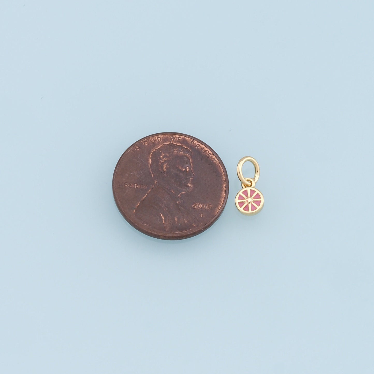 Gold Tiny Lemon Charms,18K Gold Filled Enamel Lemon Pendant,Fruit Charm Bracelet Necklace for DIY Jewelry Making Supply