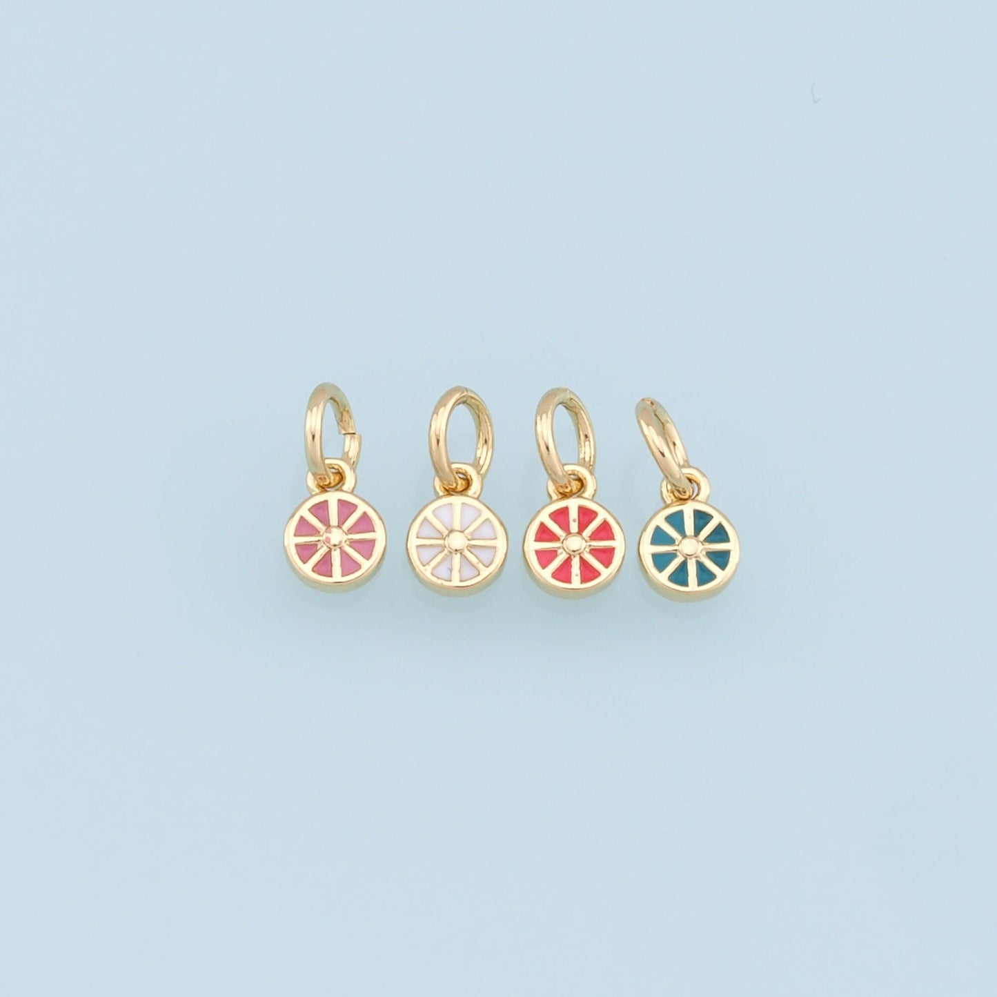 Gold Tiny Lemon Charms,18K Gold Filled Enamel Lemon Pendant,Fruit Charm Bracelet Necklace for DIY Jewelry Making Supply