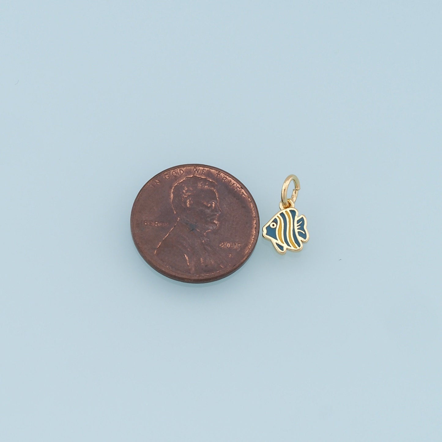 Cute Tiny Fish Charms,18K Gold Filled Enamel Fish Pendant,Kawaii Charm Bracelet Necklace for DIY Jewelry Making Supply