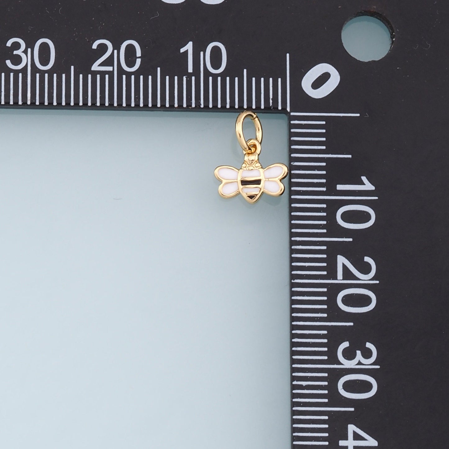 Gold Tiny Bee Charms,18K Gold Filled Coin Bee Pendant,Enamel Bee Charm Bracelet Necklace for DIY Jewelry Making Supply