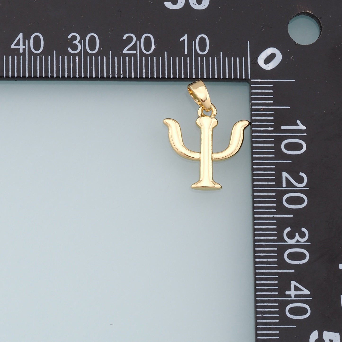 Gold Greek Letter Charms,18K Gold Filled Psi Pendant,Friendship Charm Bracelet Necklace for DIY Jewelry Making Supply