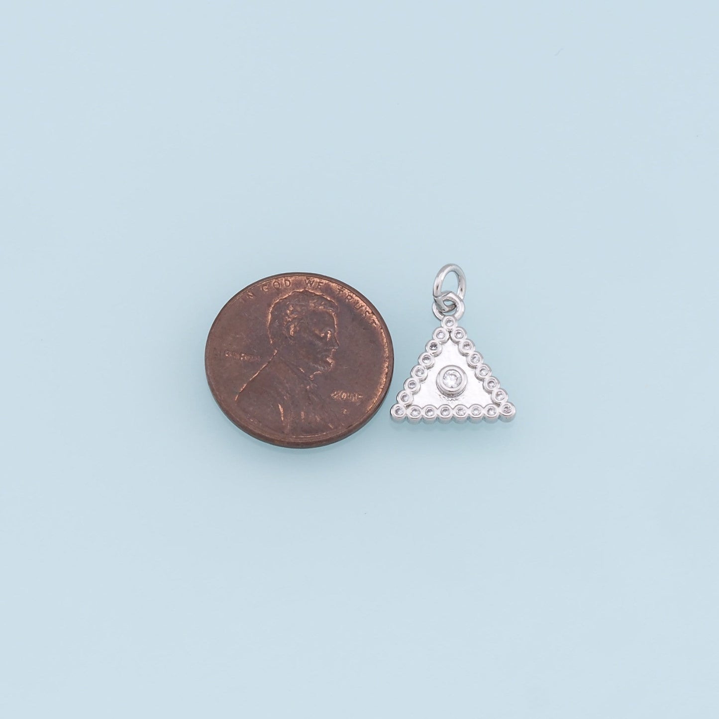 Gold Triangle Charms,18K Gold Filled Triangle Pendant,CZ Micro Pave Triangle Charm Bracelet Necklace for DIY Jewelry Making Supply
