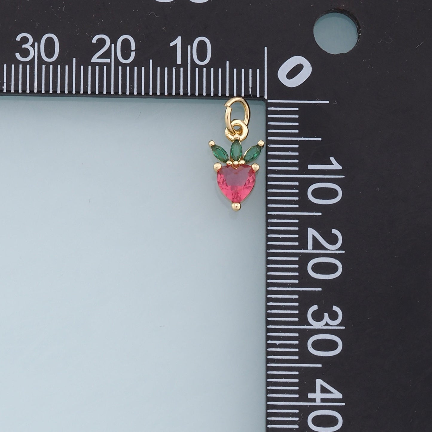 Gold Tiny Radish Charms,18K Gold Filled Crystal Radish Pendant,Fruit Charm Bracelet Necklace for DIY Jewelry Making Supply