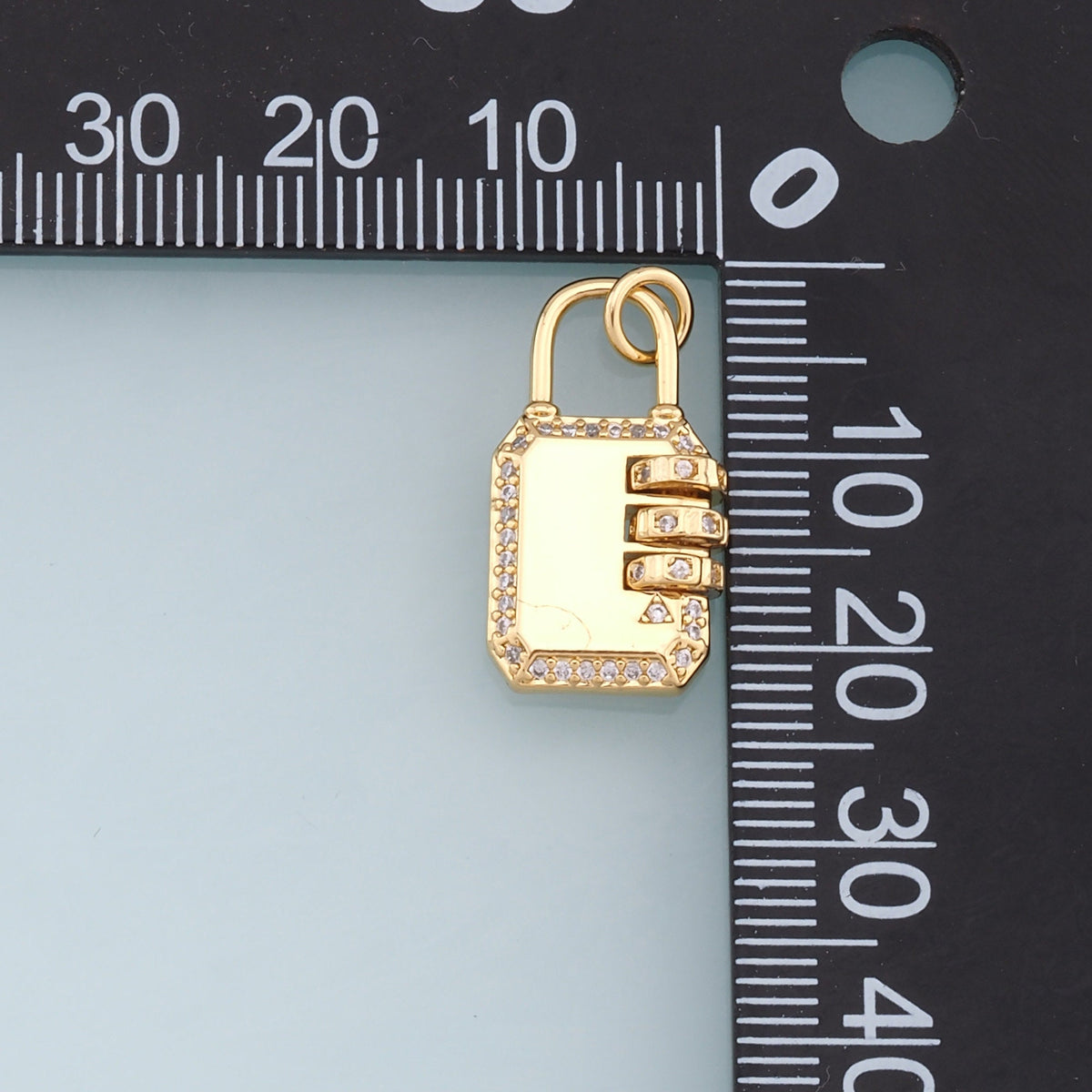 18K Gold Filled Cubic Zirconia Key Charm Pendant for Jewelry Making
