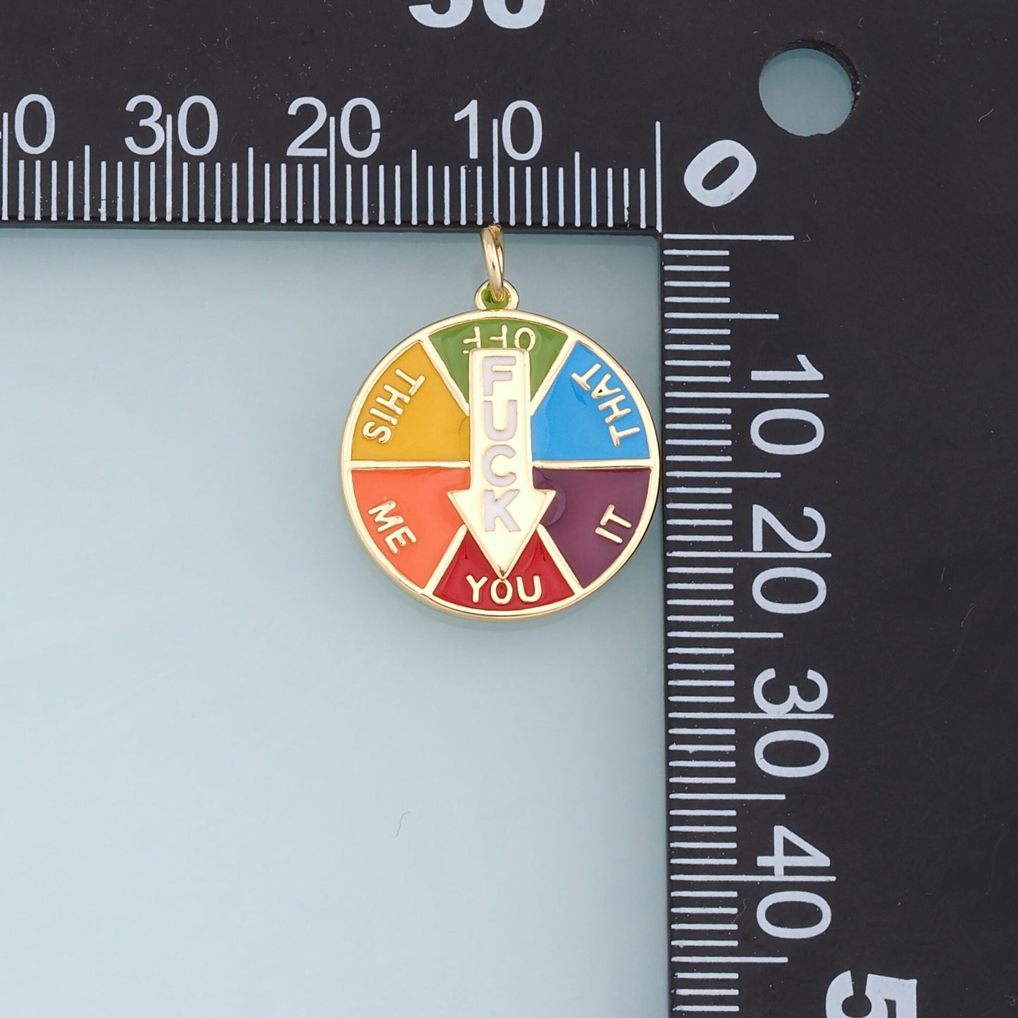 Gold Fuck Charms,18K Gold Filled Mood Pendant,Funny Colorful Enamel Charm Bracelet Necklace for DIY Jewelry Making Supply