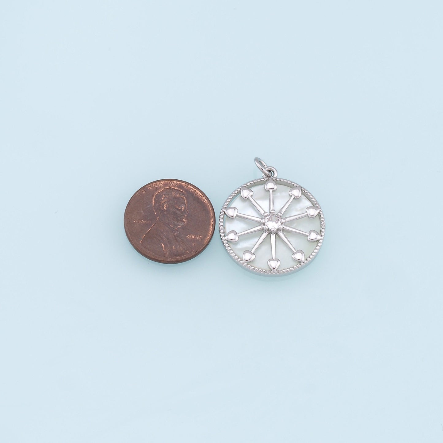 Gold Round Star Charms,18K Gold Filled Starburst Pendant,CZ North Star Charm Bracelet Necklace for DIY Jewelry Making Supply
