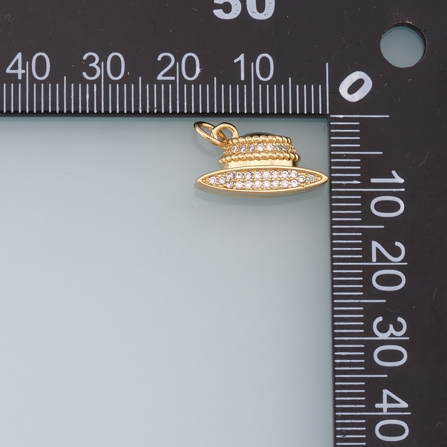 Gold Planet Charms,18K Gold Filled Planet Pendant,CZ Micro Pave Planet Charm Bracelet Necklace for DIY Jewelry Making Supply