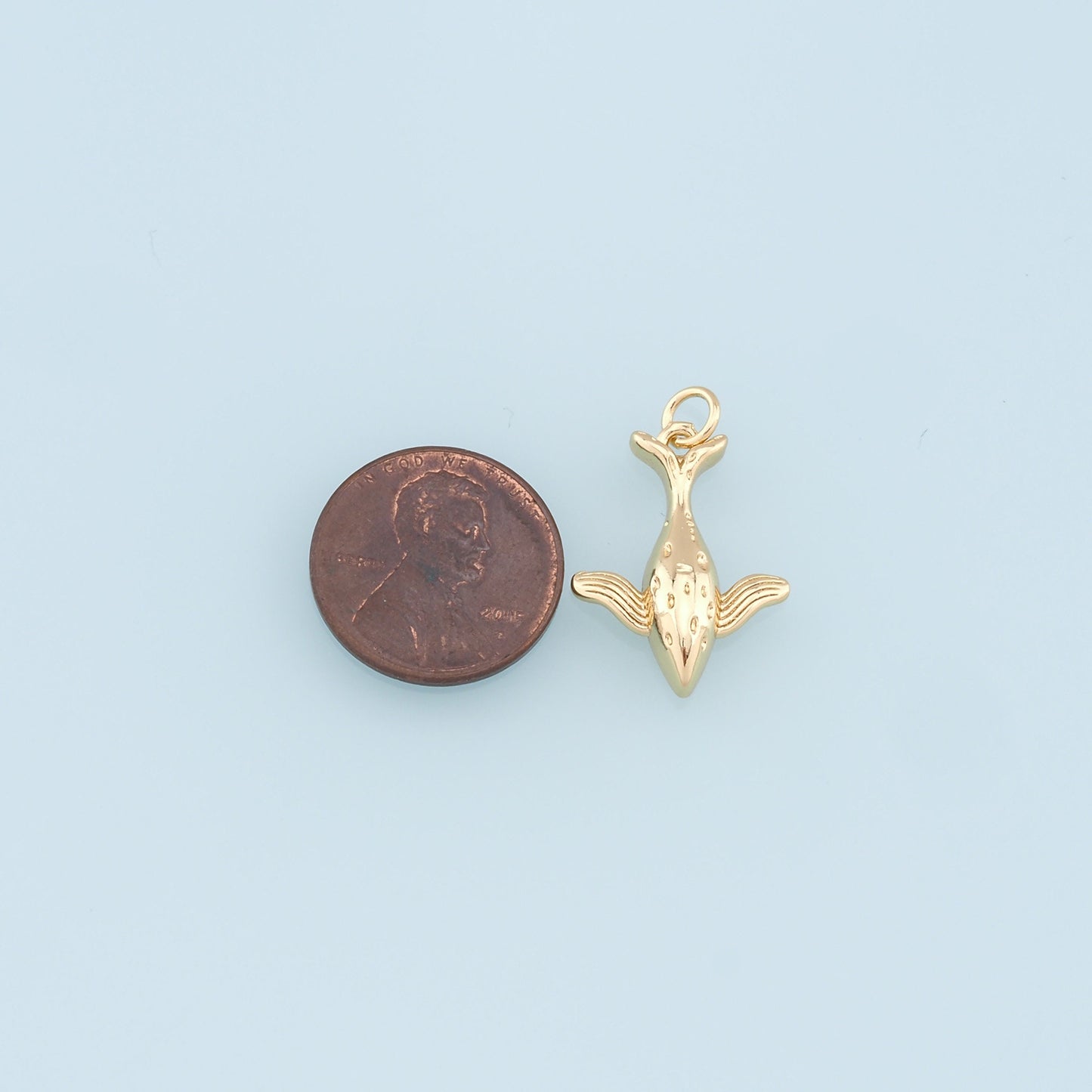 Gold Whale Charms,18K Gold Filled Whale Pendant,Ocean Charm Bracelet Necklace for DIY Jewelry Making Supply