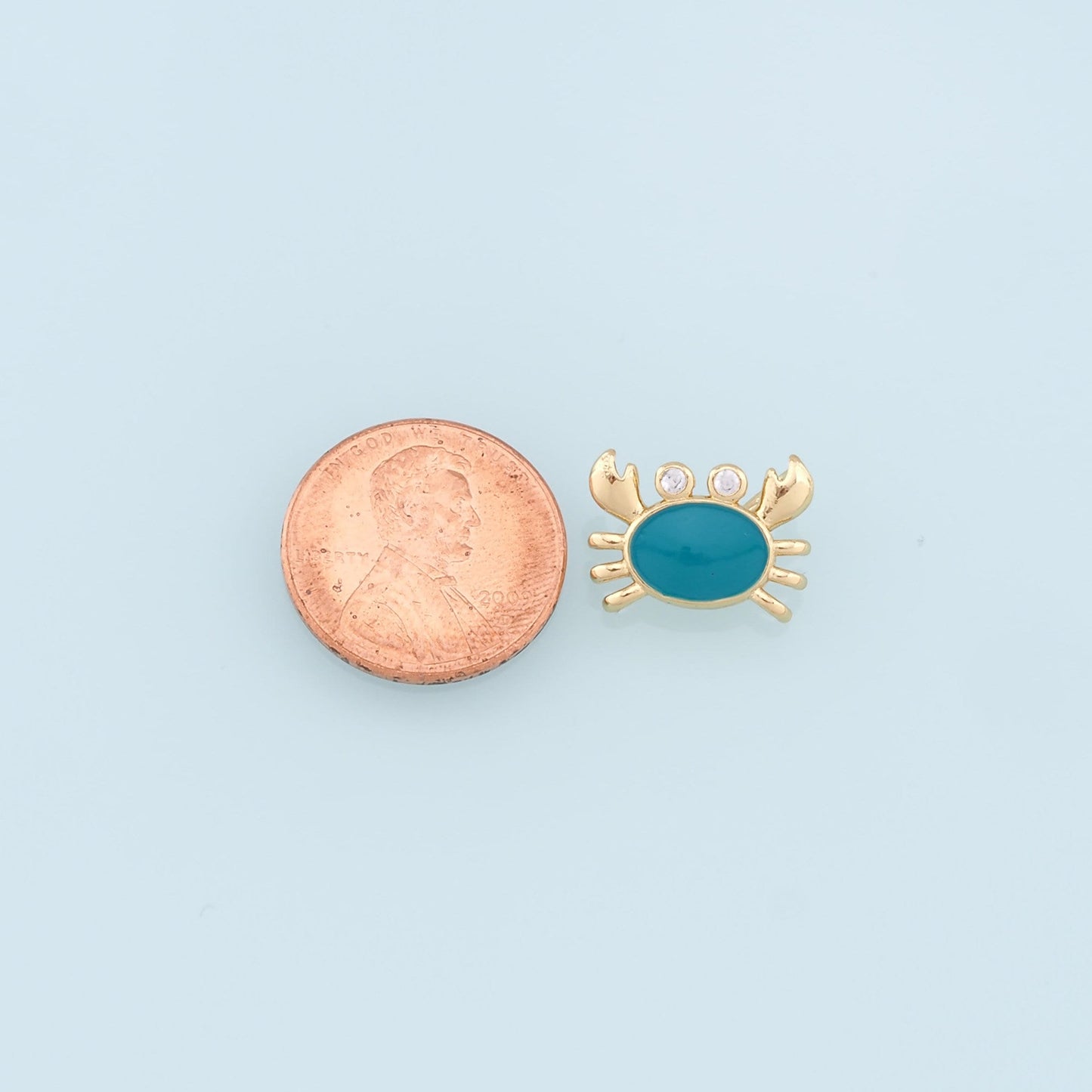 Gold Crab Charms,18K Gold Filled Enamel Crab Pendant,Ocean Charms Bracelet Necklace for DIY Jewelry Making Supply
