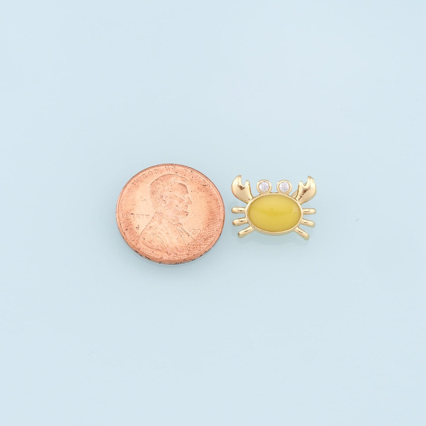 Gold Crab Charms,18K Gold Filled Enamel Crab Pendant,Ocean Charms Bracelet Necklace for DIY Jewelry Making Supply