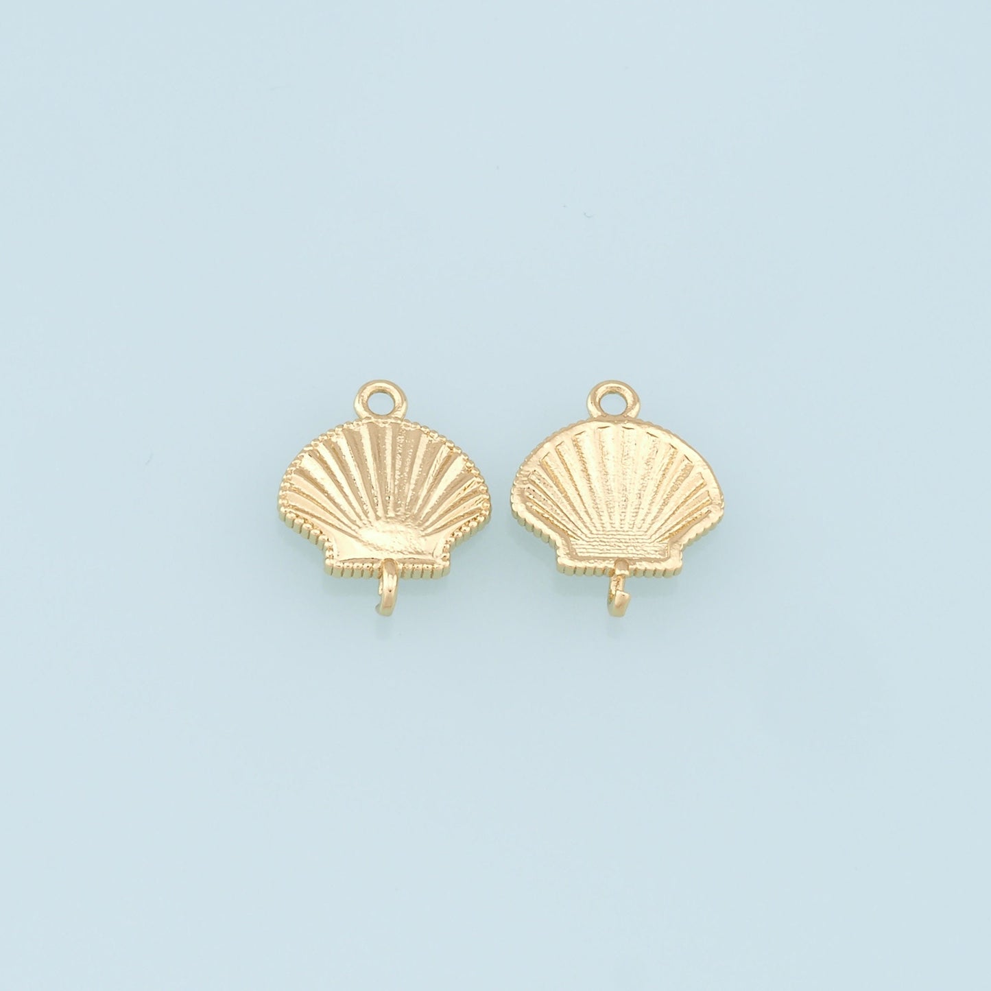 Gold Shell Connector Charms,18K Gold Filled Conch Shell Pendant,Ocean Charm Bracelet Necklace for DIY Jewelry Making Supply
