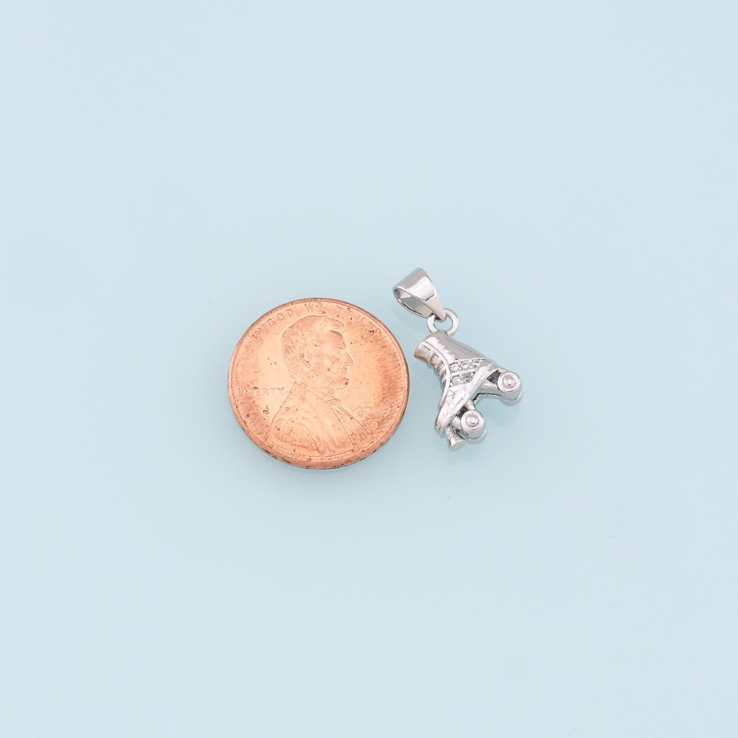 Gold Roller Skate Charms,18K Gold Filled Roller Skate Pendant,Skates Charm Bracelet Necklace for DIY Jewelry Making Supply