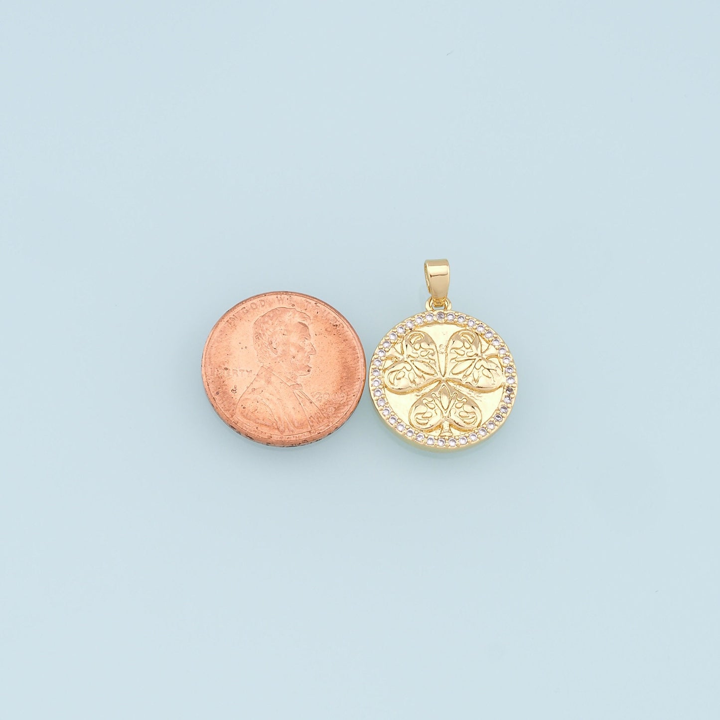 Gold Leaf Charms,18K Gold Filled Round Leaf Pendant,Silver Leaf Charm Bracelet Necklace for DIY Jewelry Making Supply