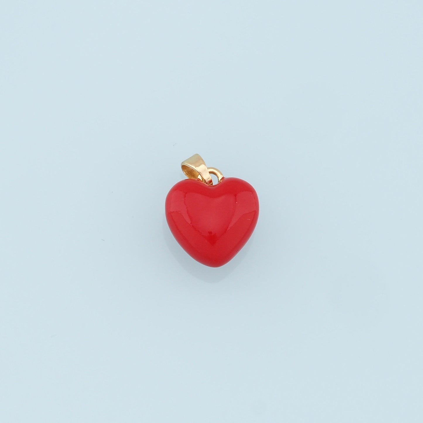 Gold Heart Charms,18K Gold Filled Enamel Heart Pendant,Red Heart Charm Bracelet Necklace for DIY Jewelry Making Supply