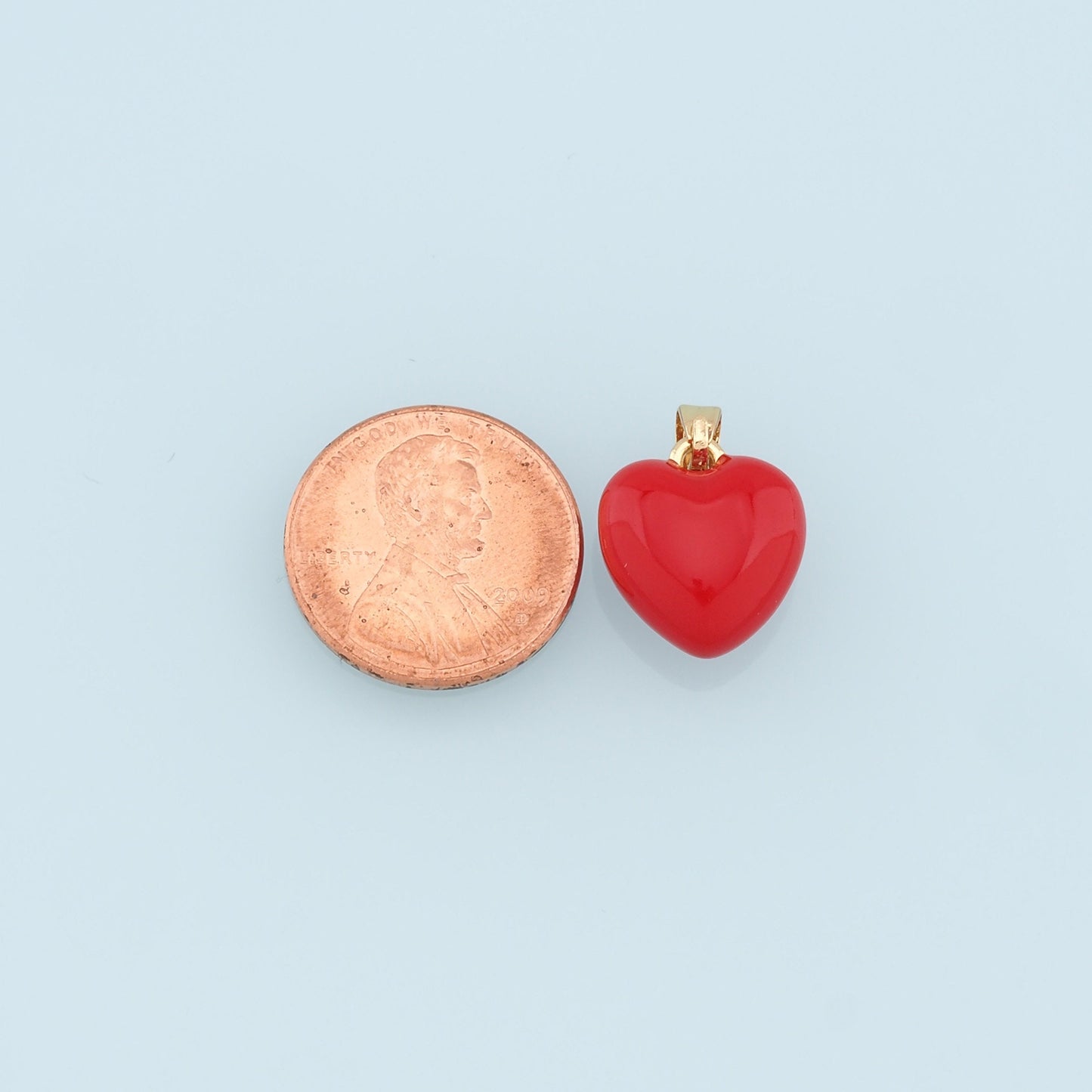 Gold Heart Charms,18K Gold Filled Enamel Heart Pendant,Red Heart Charm Bracelet Necklace for DIY Jewelry Making Supply