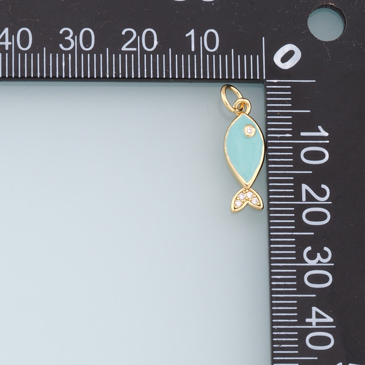 18K Gold Filled Enamel Fish Charm Pendant for Jewelry Making
