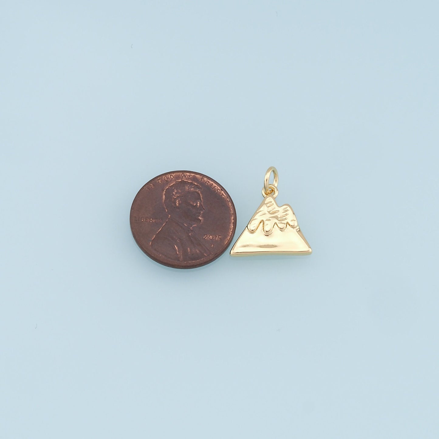 Gold Mountain Charms,18K Gold Filled Mountain Pendant,Nature Charm Bracelet Necklace for DIY Jewelry Making Supply