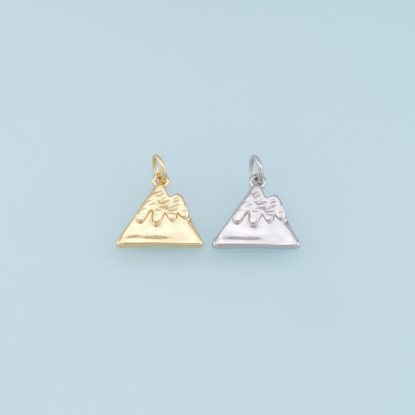 Gold Mountain Charms,18K Gold Filled Mountain Pendant,Nature Charm Bracelet Necklace for DIY Jewelry Making Supply