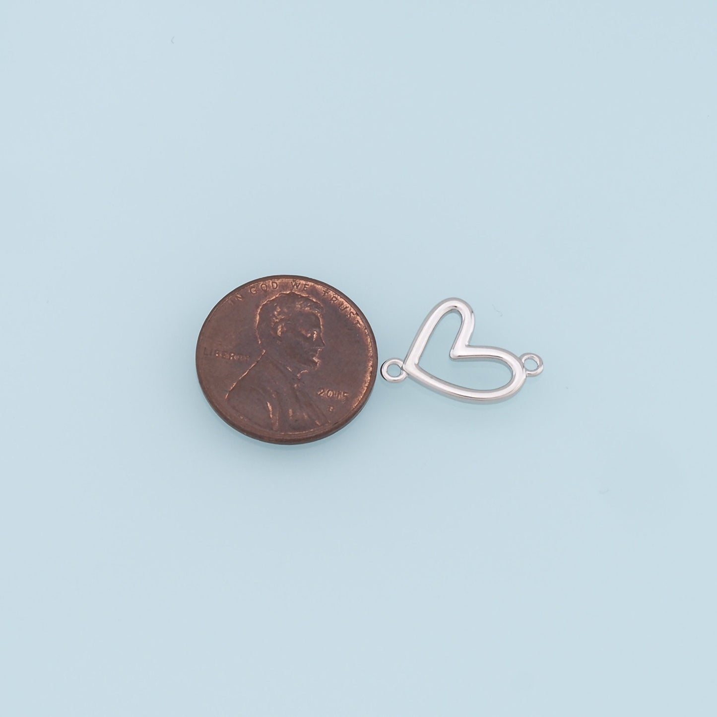 Gold Heart Connector Charms,18K Gold Filled Heart Pendant,Heart Charm Bracelet Necklace for DIY Jewelry Making Supply