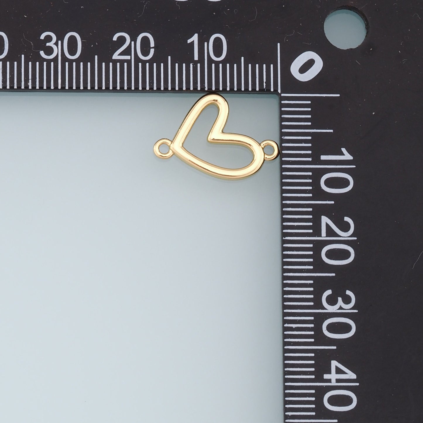 Gold Heart Connector Charms,18K Gold Filled Heart Pendant,Heart Charm Bracelet Necklace for DIY Jewelry Making Supply