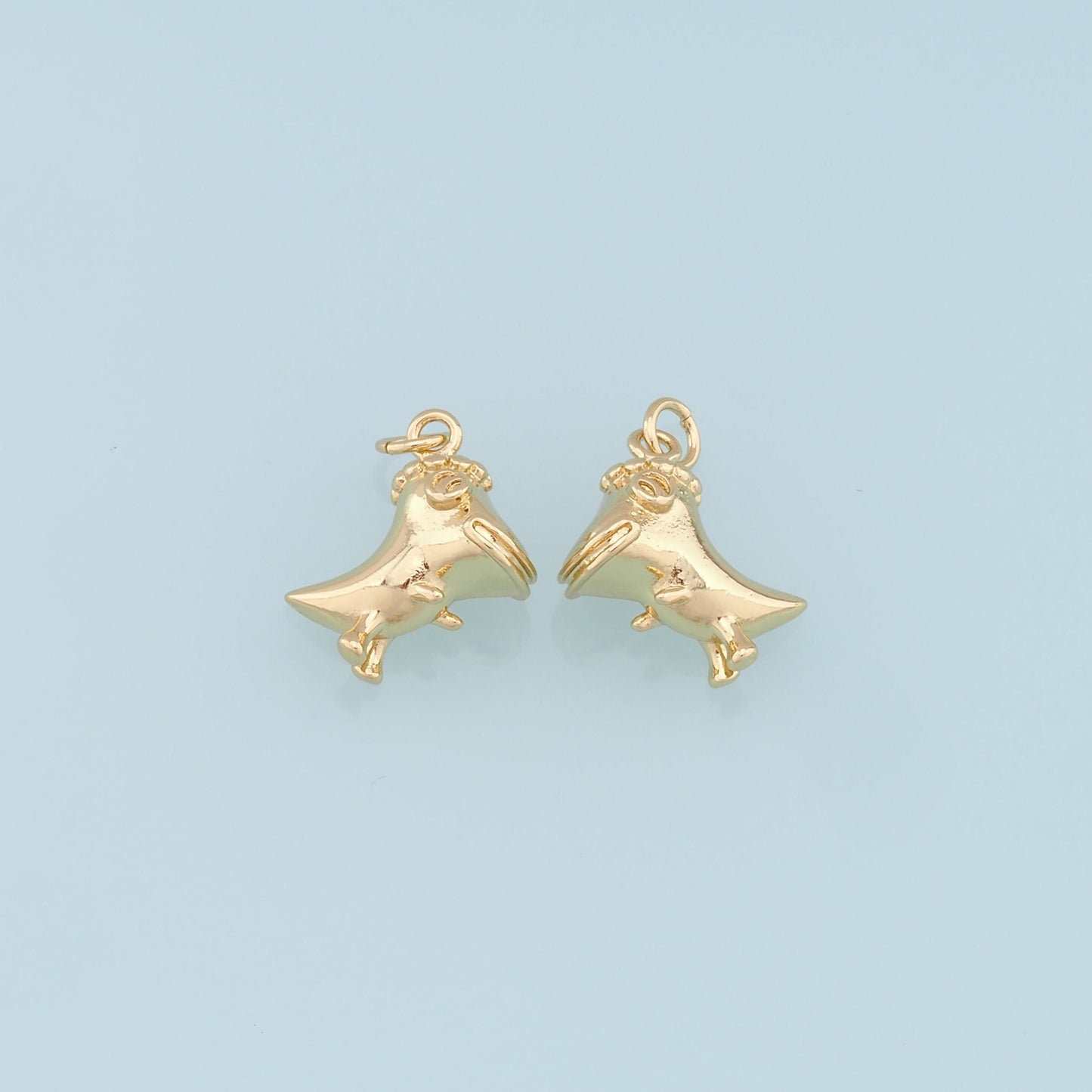 Gold Dinosaur Charms,18K Gold Filled Dinosaur Pendant,Kawaii Charm Bracelet Necklace for DIY Jewelry Making Supply