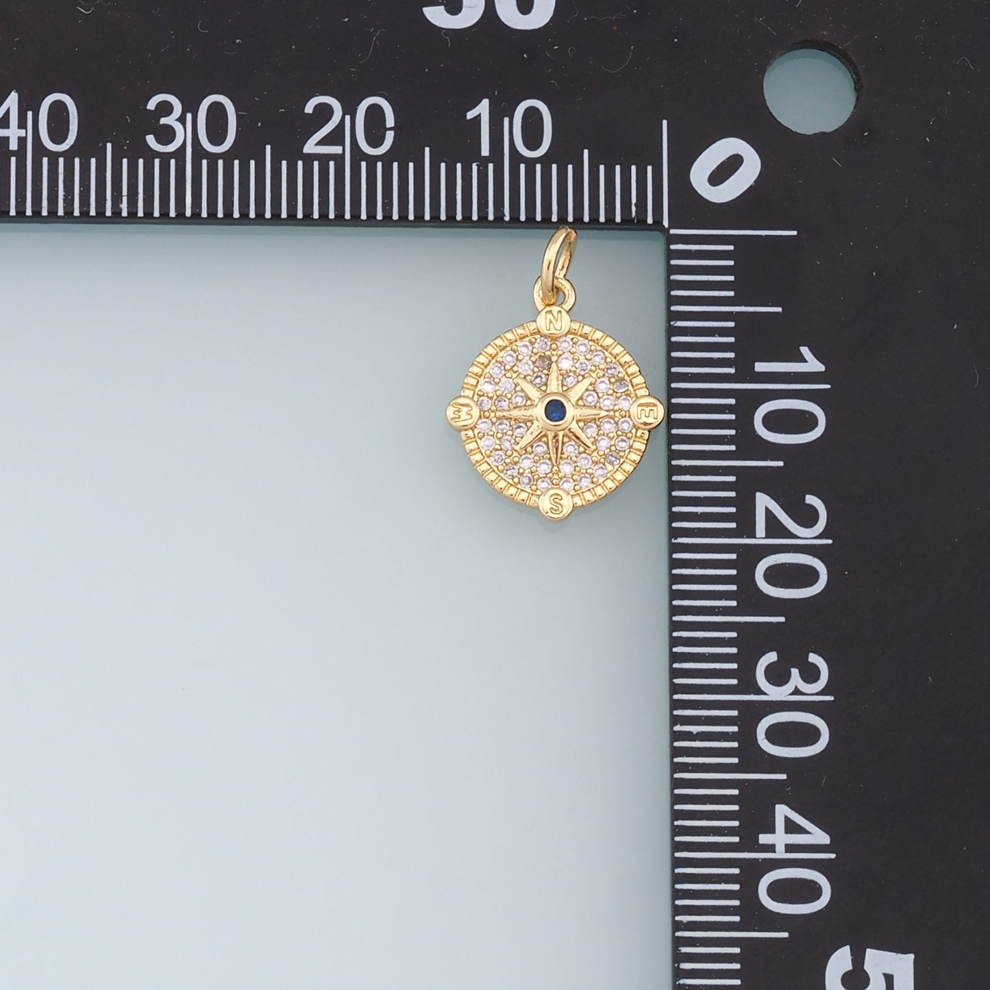 Gold Compass Star Charms,18K Gold Filled Starburst Pendant,CZ Micro Pave North Star Charm Bracelet Necklace for DIY Jewelry Making Supply