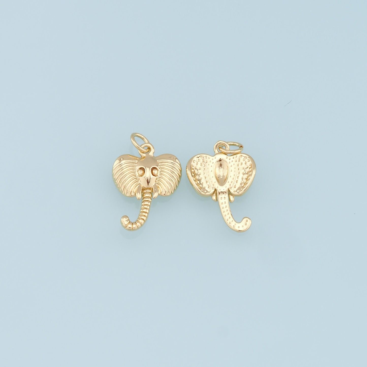 Gold Elephant Head Charms,18K Gold Filled Elephant Pendant,Animal Charm Bracelet Necklace for DIY Jewelry Making Supply