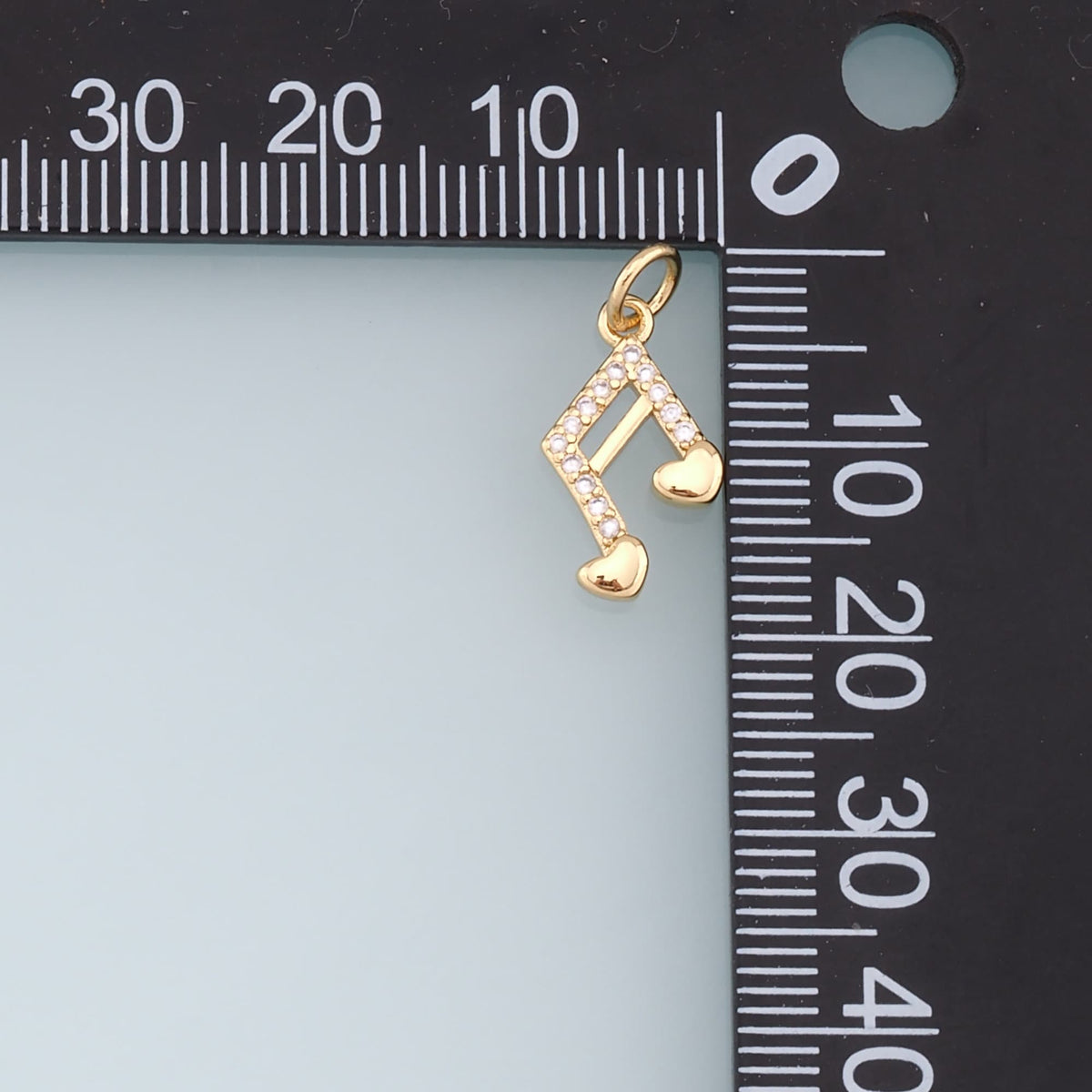 Gold Music Charms,18K Gold Filled Music Pendant,CZ Micro Pave Note Charm Bracelet Necklace for DIY Jewelry Making Supply