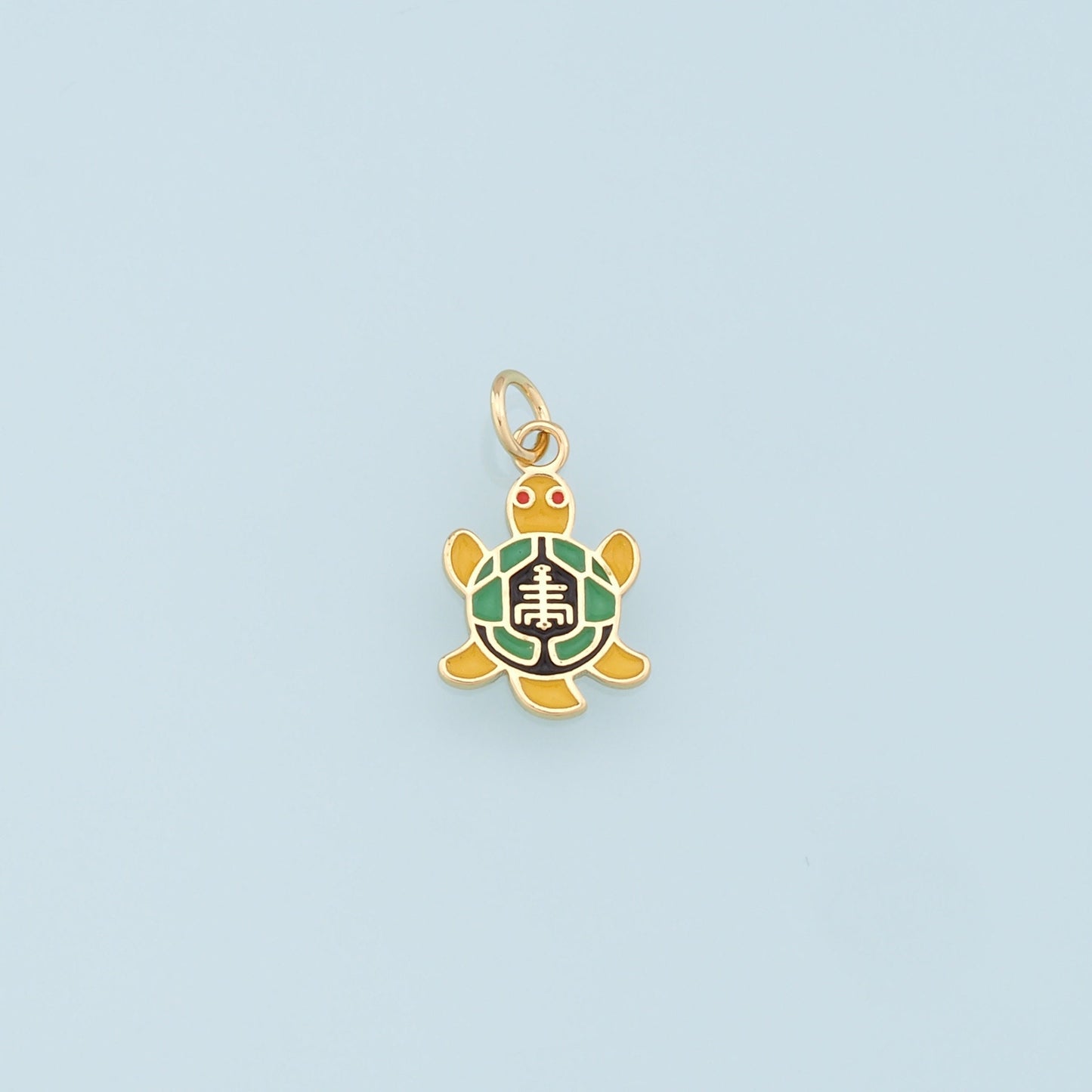 Gold Turtle Charms,18K Gold Filled Turtle Pendant,Enamle Turtle Charm Bracelet Necklace for DIY Jewelry Making Supply