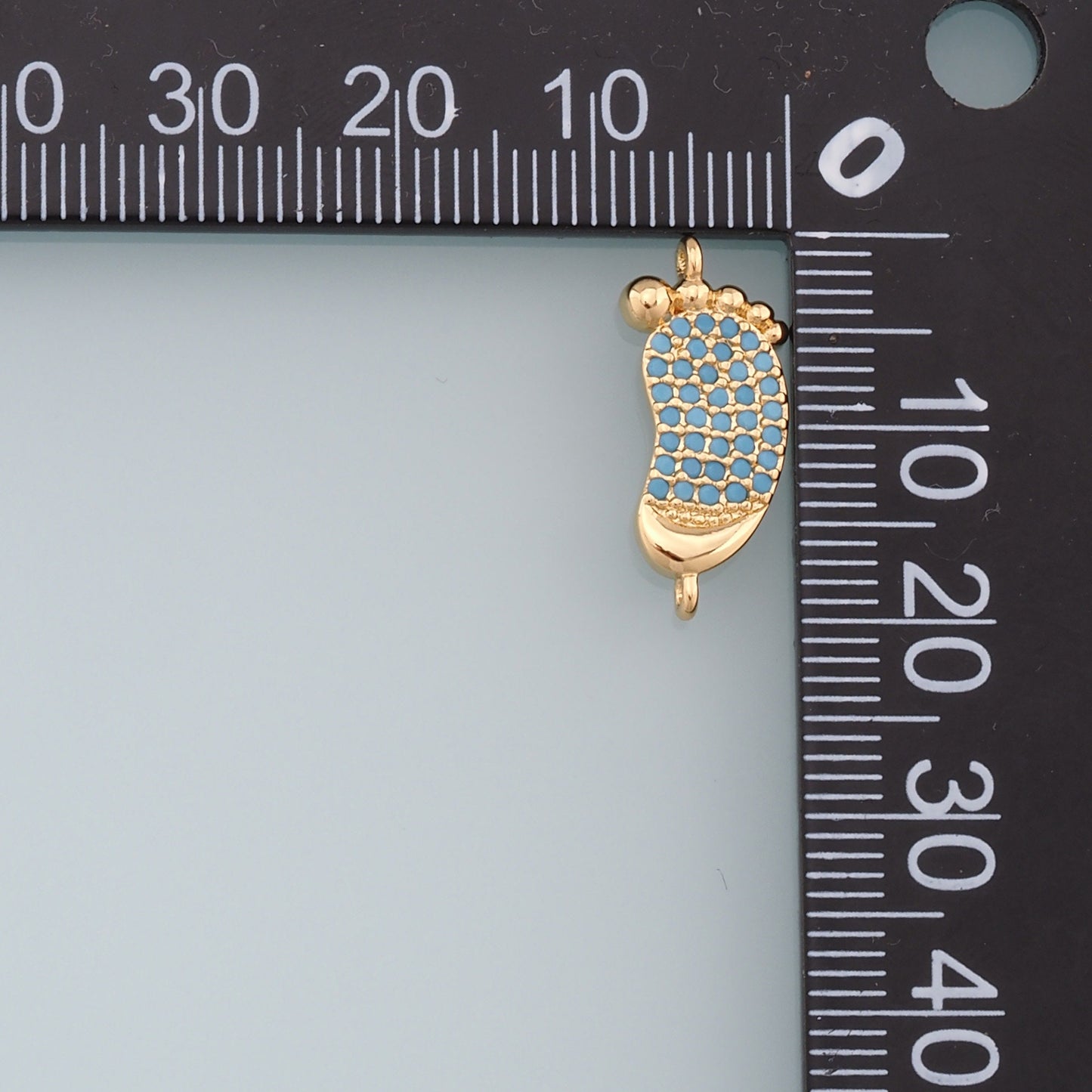 Gold Foot Connector Charms,18K Gold Filled Foot Pendant,Baby Charm Bracelet Necklace for DIY Jewelry Making Supply