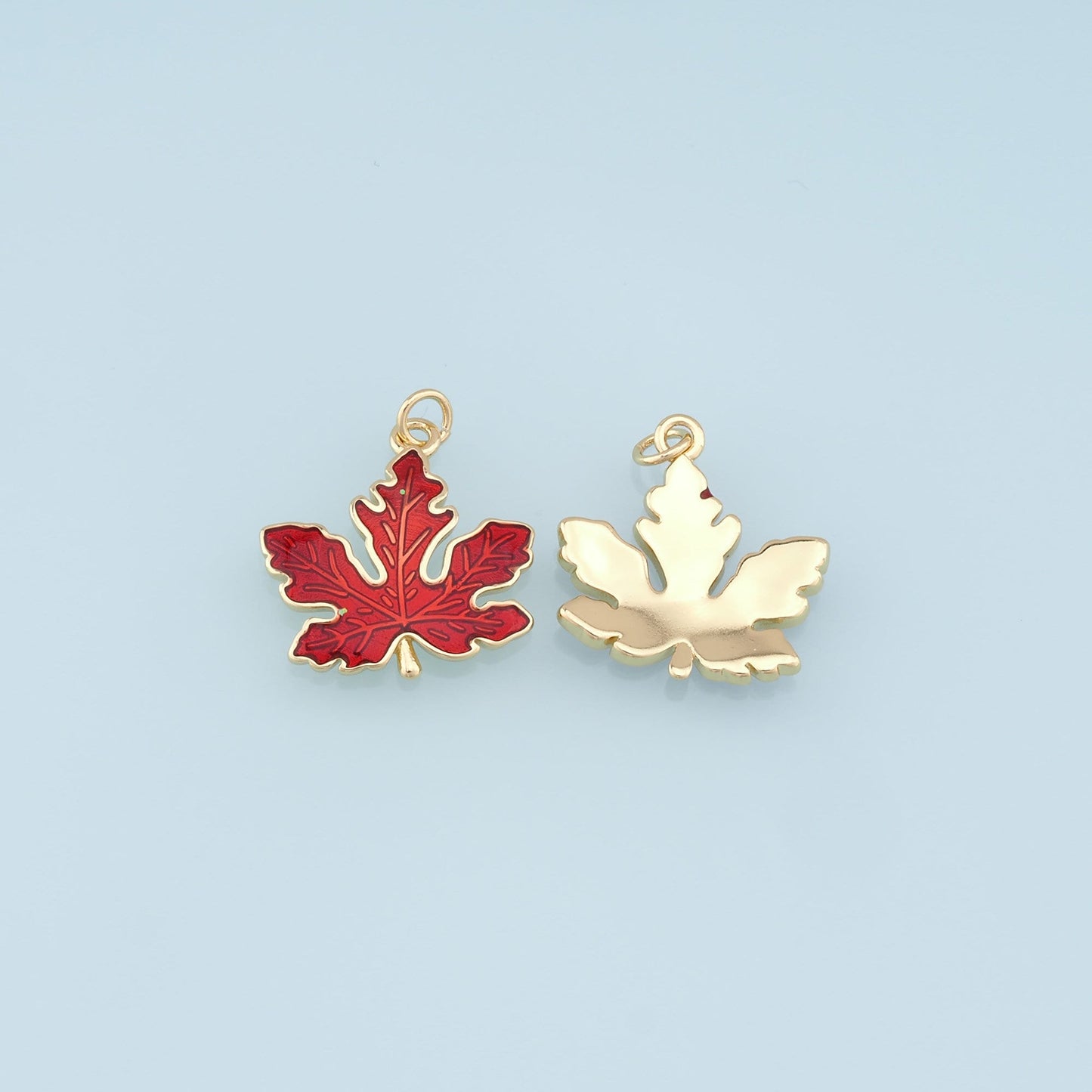 Gold Maple Leaf Charms,18K Gold Filled Maple Leaf Pendant,Silver Maple Leaf Charm Bracelet Necklace for DIY Jewelry Making Supply