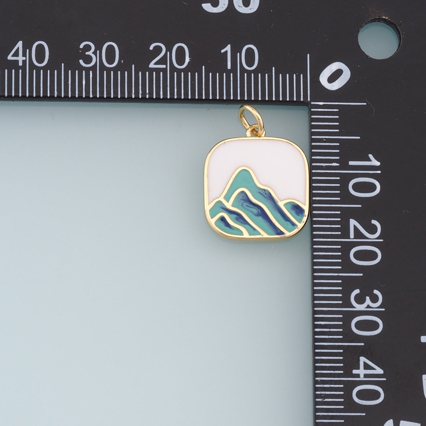 Gold Mountain Charms,18K Gold Filled Enamel Mountain Pendant,Nature Charm Bracelet Necklace for DIY Jewelry Making Supply