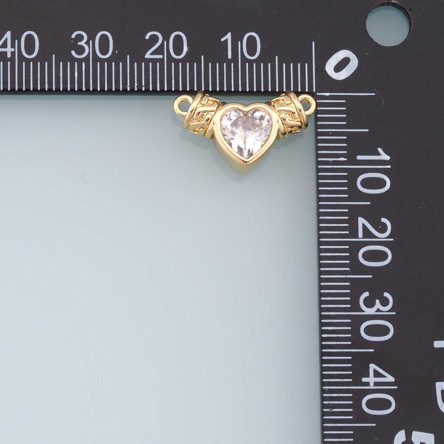 Gold Heart Connector Charms,18K Gold Filled Crystal Heart Pendant,Heart Charm Bracelet Necklace for DIY Jewelry Making Supply