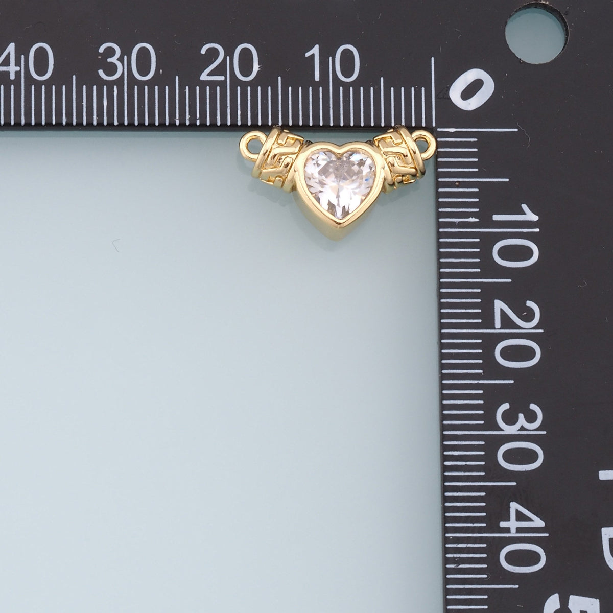 Gold Heart Connector Charms,18K Gold Filled Crystal Heart Pendant,Heart Charm Bracelet Necklace for DIY Jewelry Making Supply