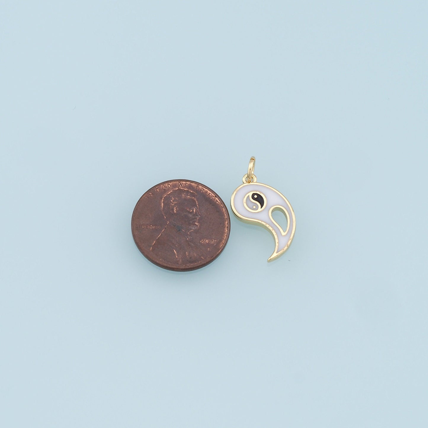 Gold Yin Yang Charms,18K Gold Filled Yin Yang Pendant,Enamel Yin Yang Charm Bracelet Necklace for DIY Jewelry Making Supply