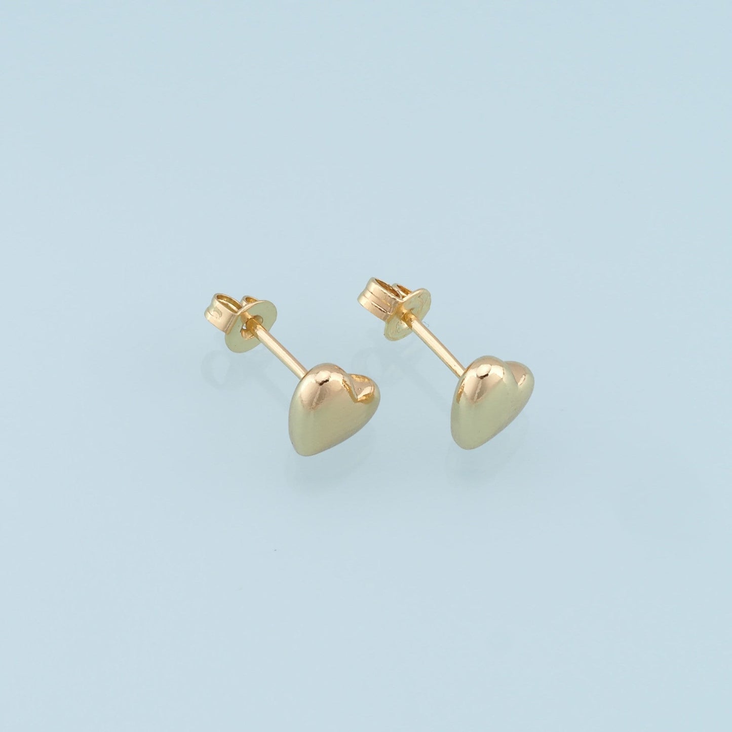 1pair 18K Gold Filled Heart Stud Earrings,Gold Earrings,Dainty Earrings