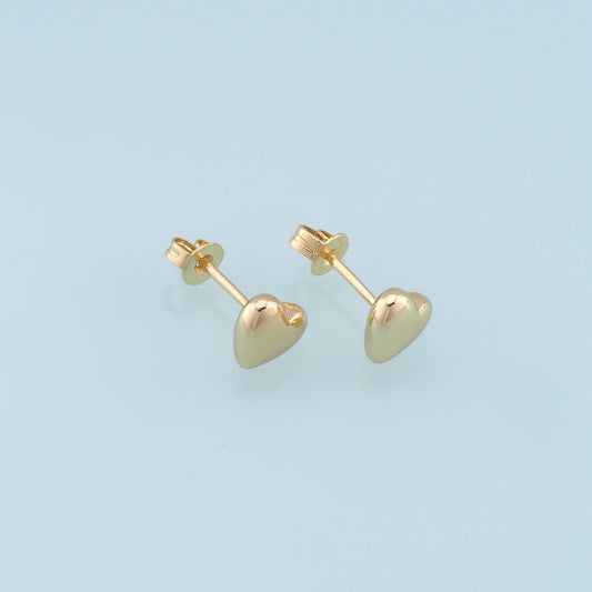 1pair 18K Gold Filled Heart Stud Earrings,Gold Earrings,Dainty Earrings