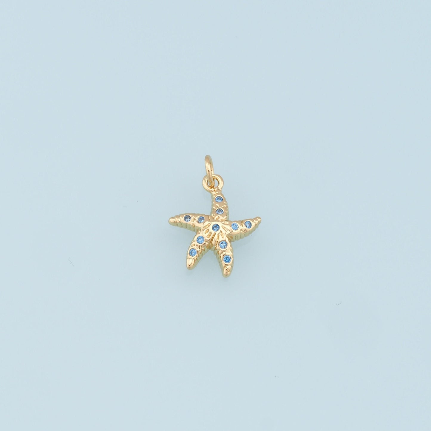 Gold Starfish Charms,18K Gold Filled Sea Star Pendant,Starfish Charm Bracelet Necklace for DIY Jewelry Making Supply