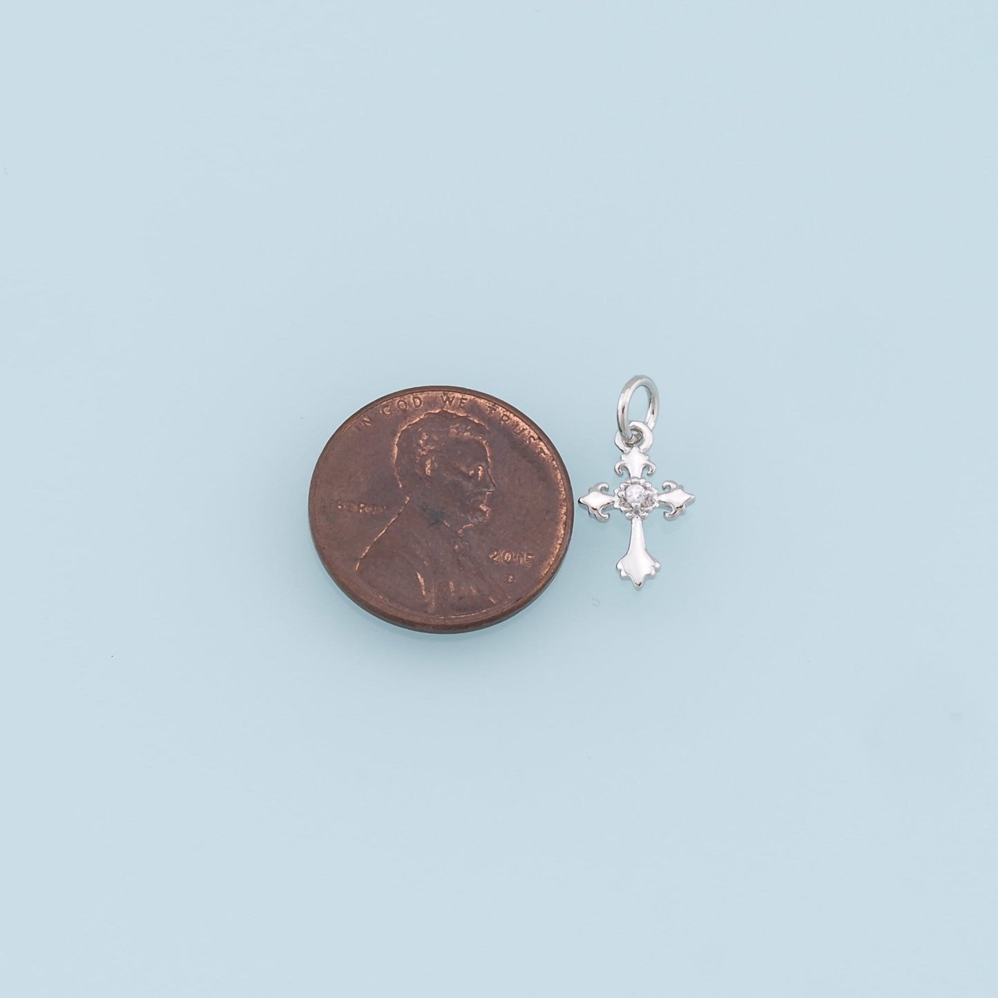 Gold Cross Charms,18K Gold Filled Cross Pendant,CZ Cross Charm Bracelet Necklace for DIY Jewelry Making Supply