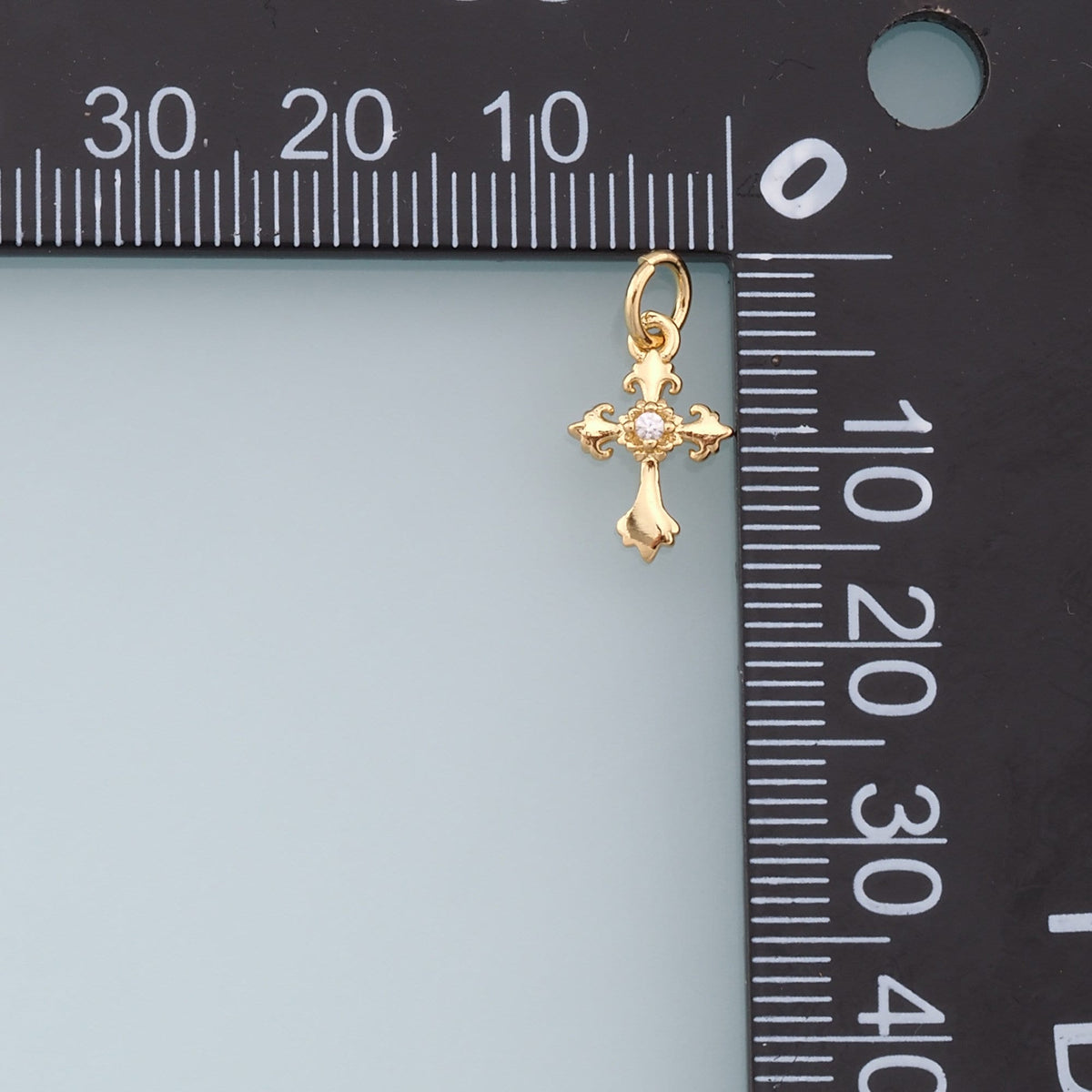 Gold Cross Charms,18K Gold Filled Cross Pendant,CZ Cross Charm Bracelet Necklace for DIY Jewelry Making Supply