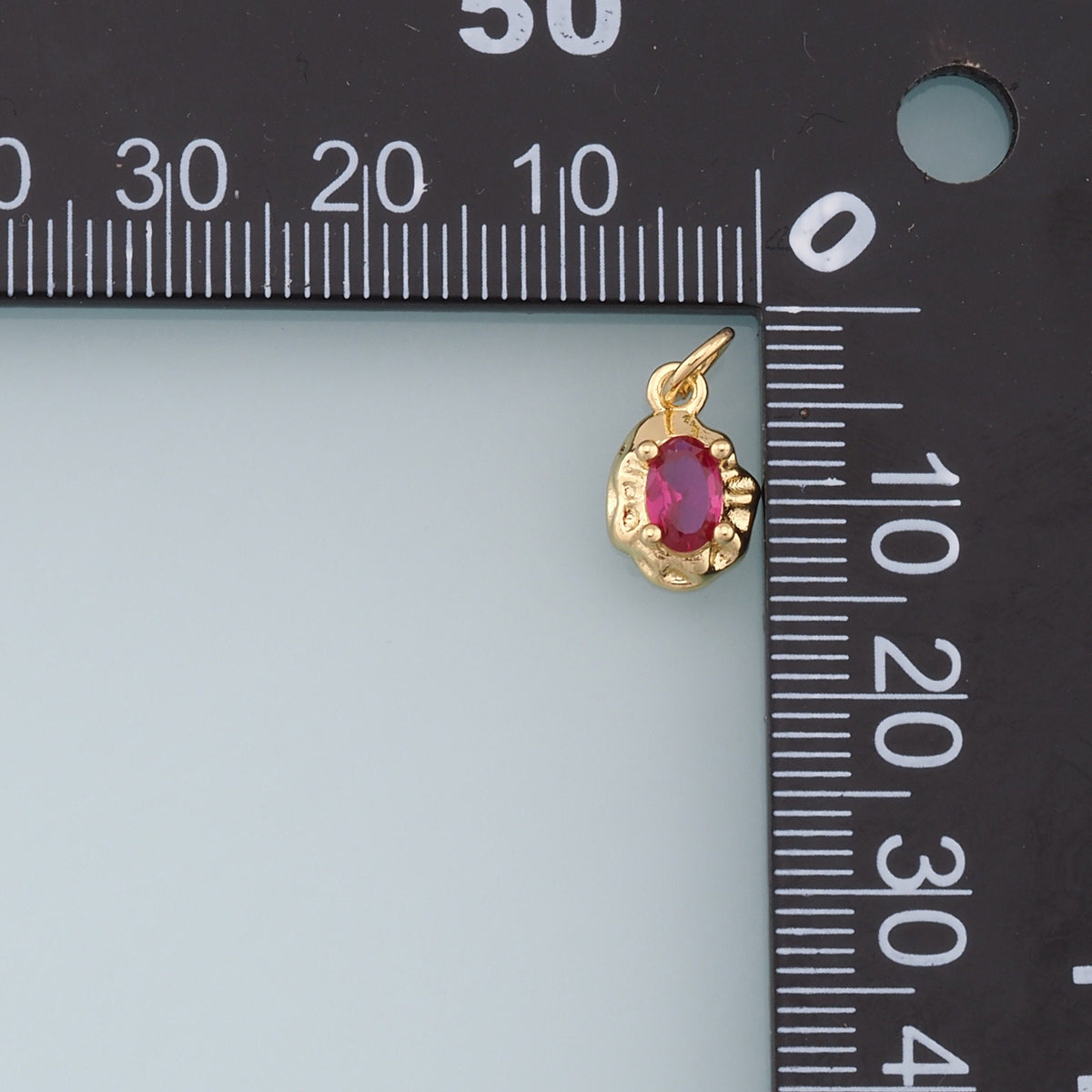 Gold Oval Crystal Charm,18K Gold Filled Oval Pendant,Irregular Oval Charm Bracelet Necklace for DIY Jewelry Making Supply
