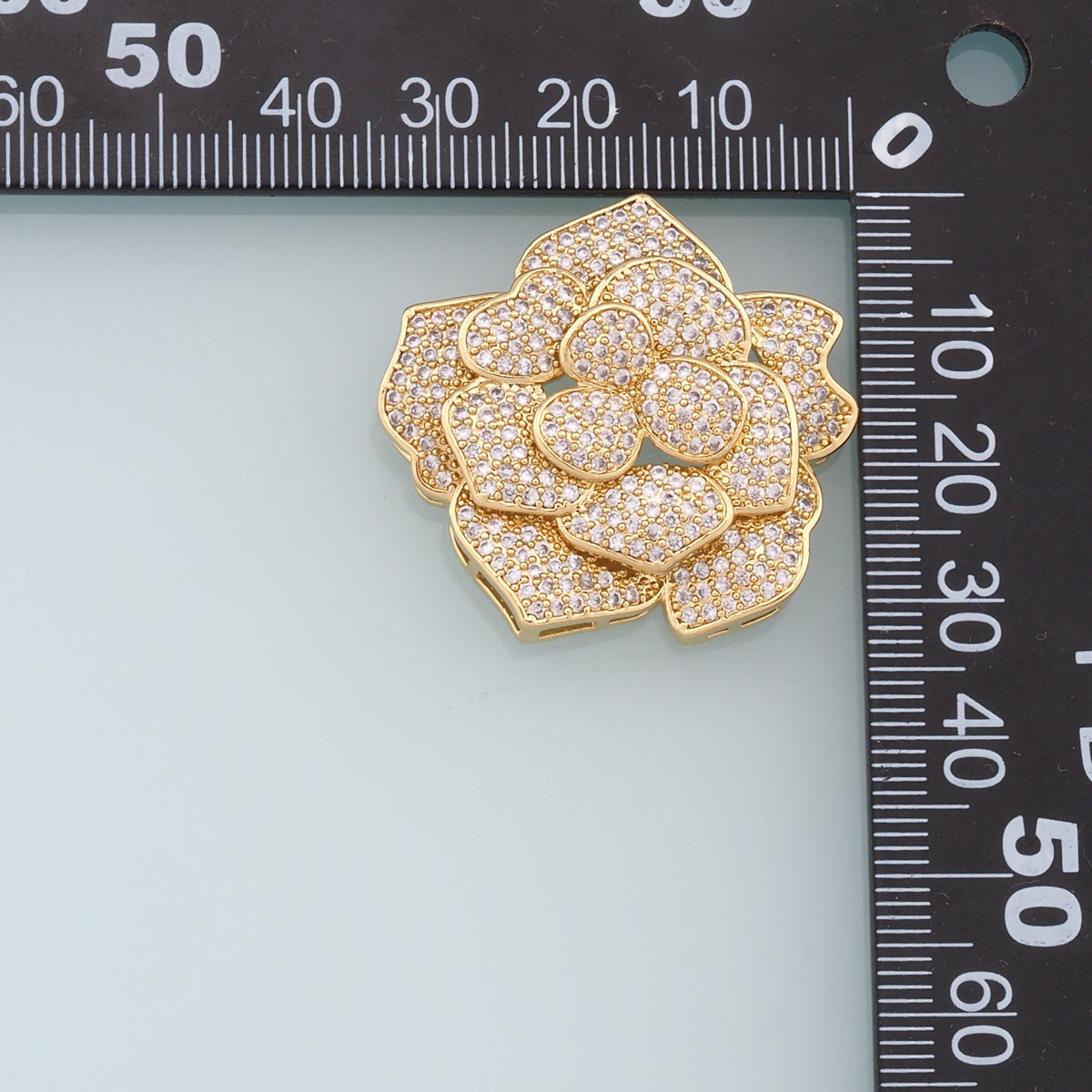 Gold Flower Charms,18K Gold Filled Flower Pendant,CZ Micro Pave Flower Charm Bracelet Necklace for DIY Jewelry Making Supply