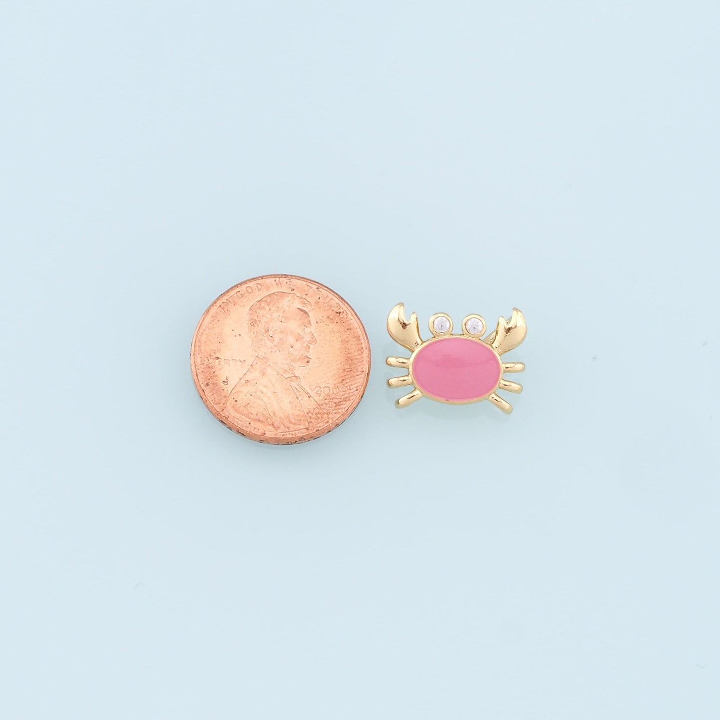 Gold Crab Charms,18K Gold Filled Enamel Crab Pendant,Ocean Charms Bracelet Necklace for DIY Jewelry Making Supply
